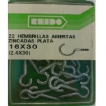 Kit 22 Hembrillas Abiertas Zincadas Plata  16x30